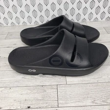 OOFOS OOahh Sport Flex Recovery Slide Black Sandals Mens Sz 7 Womens Sz 9