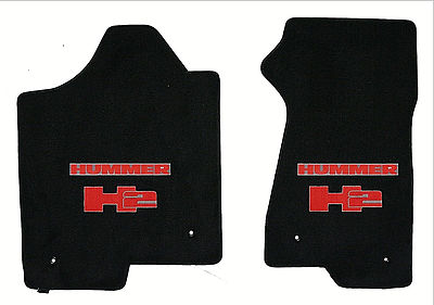 Lloyd CLASSIC LOOP Black FRONT FLOOR MATS w/ red logos 2003 to 2007 HUMMER H2 