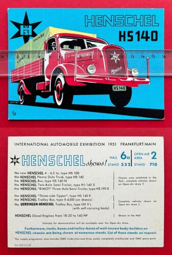 Reklame AK HENSCHEL LKW HS 140 von 1951   RAR  ( F21484 - Bild 1 von 1