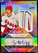 Scott Morrow 24/25 UD Black Diamond Jewels Of The Drafts Rookie Patch Auto /99