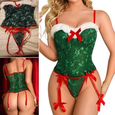 Sexy-Women Christmas Santa Elf Costume Cosplay Outfit Fancy Underwear Nightwear