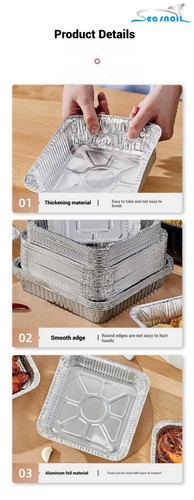 20Pcs Disposable Aluminum Foil Box Non-stick Air Fryer Tray Food Tin Foil - Picture 14 of 16