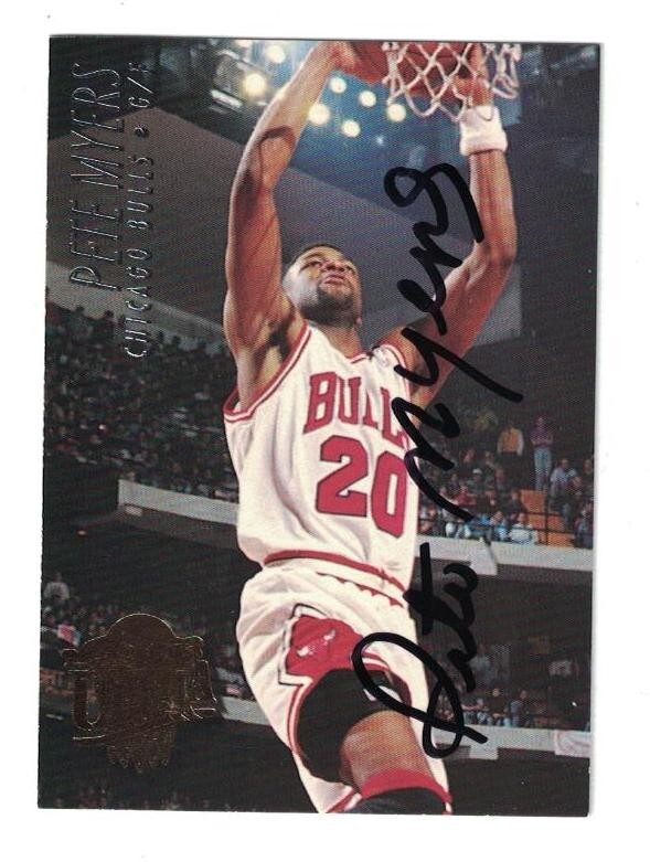 Pete Myers Signed Autographed 1994 95 Fleer Ultra Card Chicago Bulls