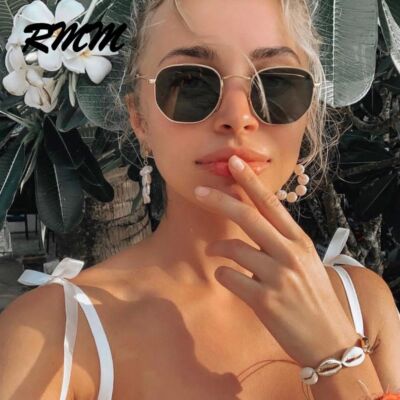 Alloy Wrap Sunglasses - Vintage Acrylic Lenses Sunglass UV400 Polygon Eyewear