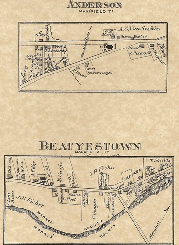 Beattystown Port Murray Anderson Rockport NJ 1874 Maps w/ Homeowners Names Shown - Picture 5 of 5