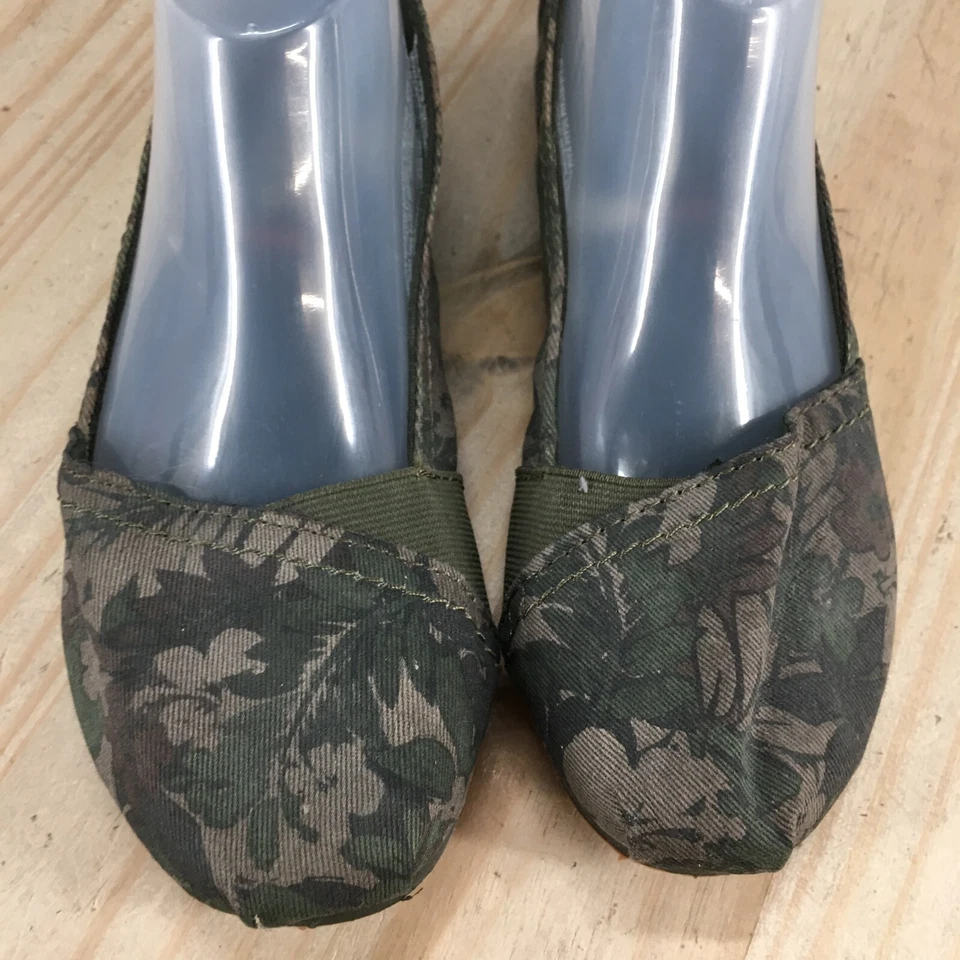 Zapatos Madlove Mujer 6 Ballet Pisos Informales Sin Cordones Tela Verde Cómodos Florales Foto 3 de 4