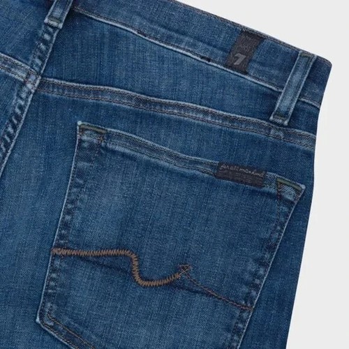 7 For All Mankind Mujer Azul Lavado Medio Ajustado Dobladillo Crudo (Paxtyn) Talla 29 - Imagen 12 de 12