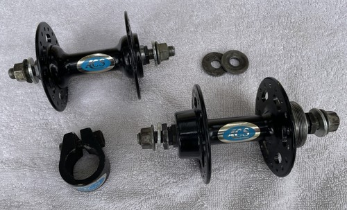 BMX Old School ACS Hub Front & Rear plus Seat Clamps Black Used 36H 1983