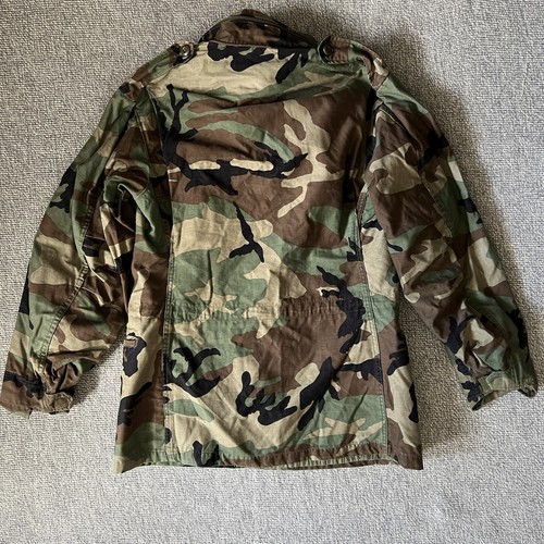 Vintage 1985 US Military Field Jacket Coat Cold Weather Woodland Camo Small - Picture 3 of 11
