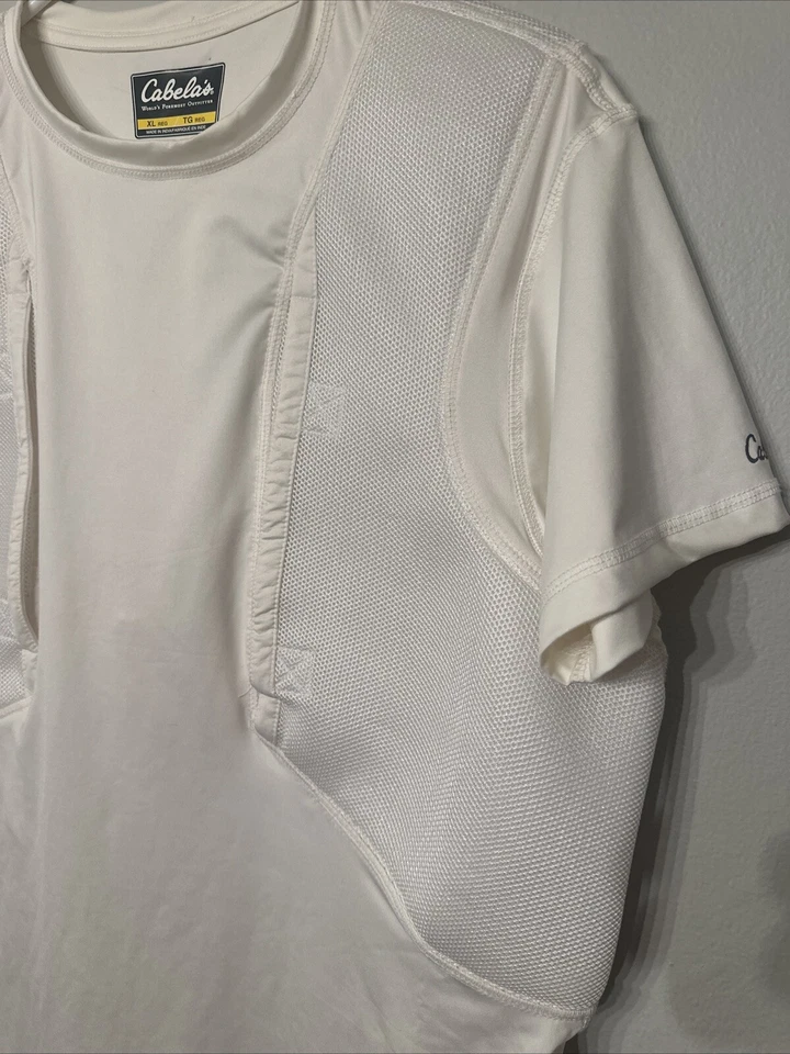Cabela's Men's Size XL White Tactical Concealed Carry Holster Shirt Short Sleeve - Image 2 of 4
