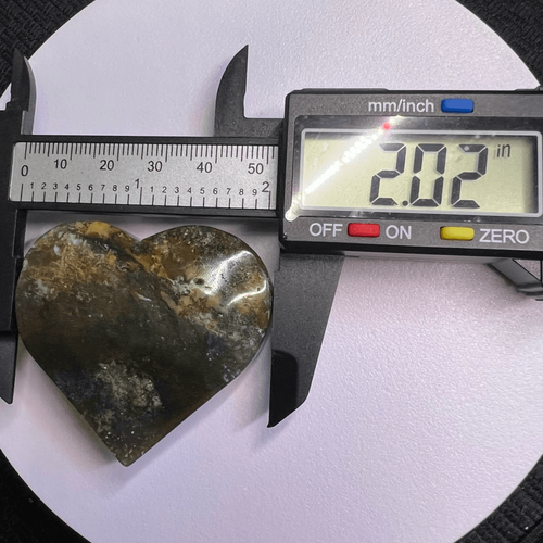 Moss Agate Crystal Heart (#12) - Picture 10 of 12