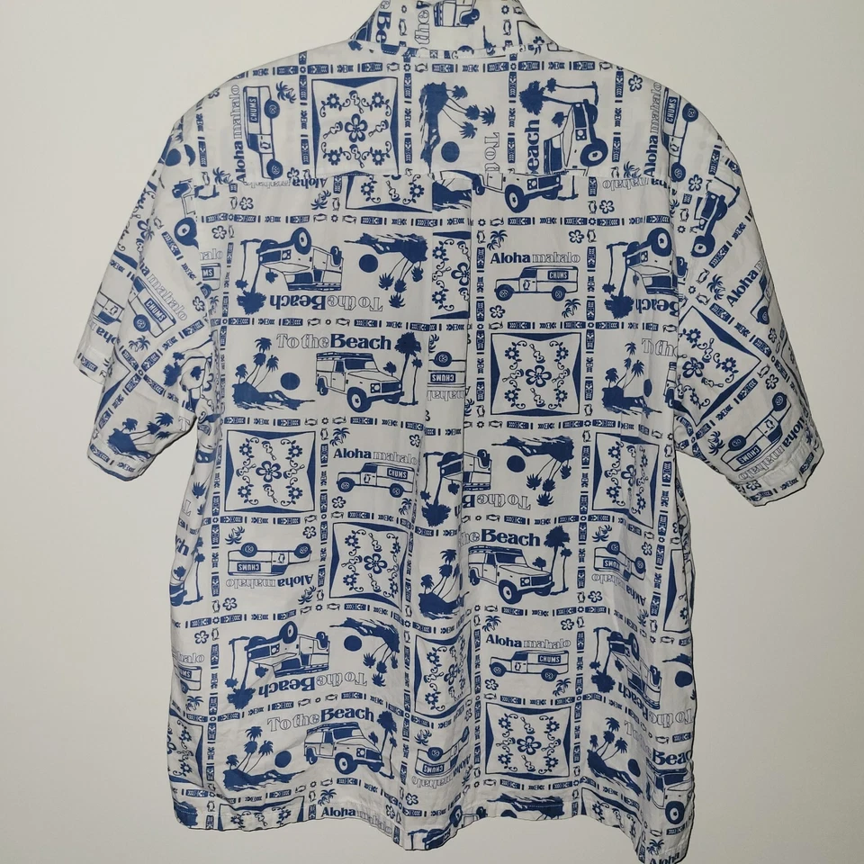 Camisa vintage Chums hawaiana manga corta abotonada para hombre talla XL playa hawaiana Foto 2 de 4