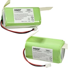 2-Pack HQRP 14.8V Battery for Shark Ion Robot Vac, RVBAT850 2-Prong Connector