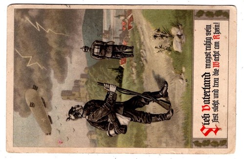 Zeppelin/Correo Aéreo 1916 Zeppelin Acerca De Lanzern Wacht Am Rhein Fue (AA7899