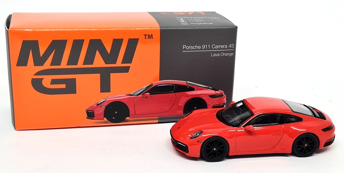 TSM 1/64 Porsche 911 992 Carrera 4S Lava Orange RHD 371
