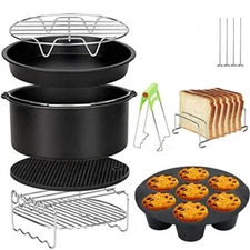 8pcs/set 7 Inch / 8 Inch Air Fryer Accessories For Gowise Phillips Cozyna And Se