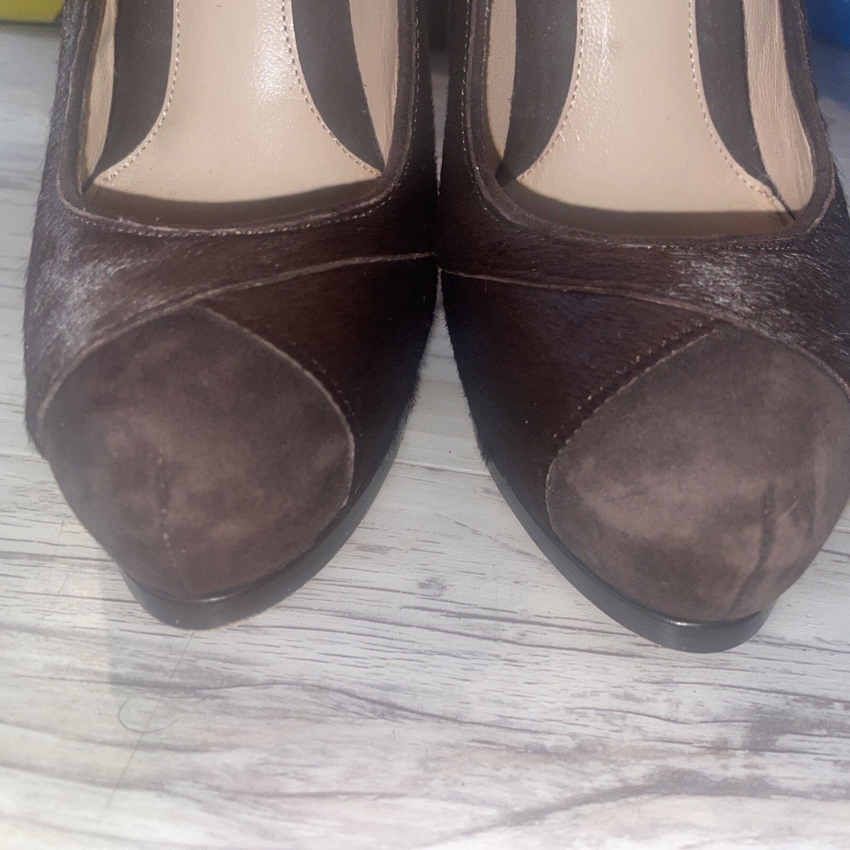 *JUST REDUCED!* AUTH FENDI DÉCOLLETÉ SUEDE TIP PONY HAIR HEELS 35.5 RUNWAY MODEL View 5