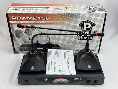 Pyle PDWM2150 Professional Conference Desktop VHF Wireless Microphone System