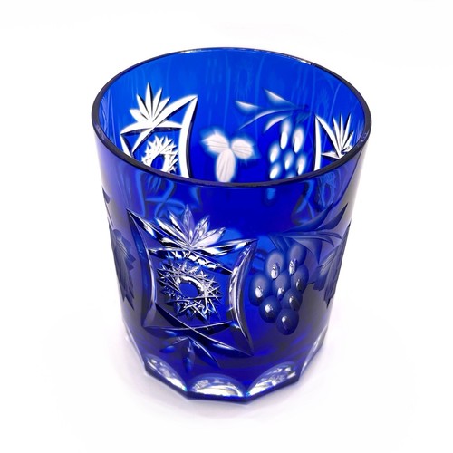 Vintage Nachtmann Traube Cobalt Crystal Whiskey Tumblers x 2 Glasses 8 Available - Picture 4 of 14