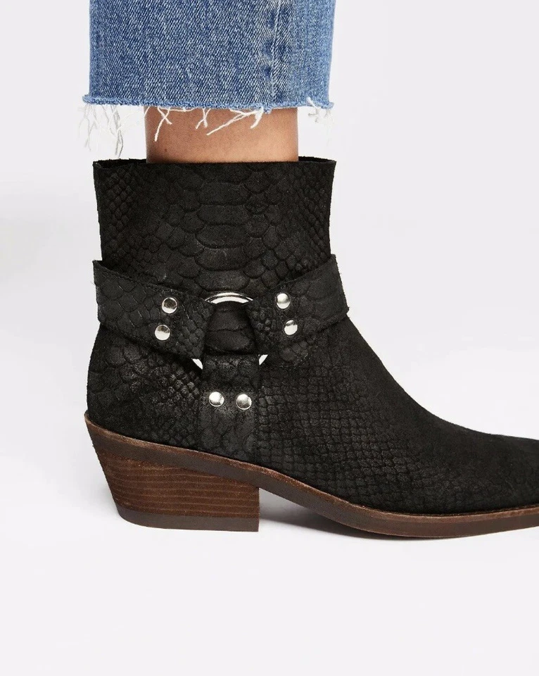 Nueva bota occidental Free People Fairfax talla 6 para mujer gamuza negra precio de venta sugerido por el fabricante $178 Foto 4 de 4