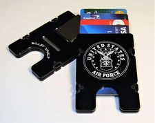 U.S. Air Force, Aluminum Wallet/Credit Card Holder, RFID Protection, Black