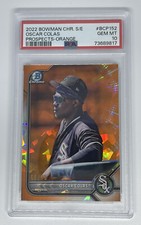 OSCAR COLAS PSA 10 Orange 2022 Bowman Chrome Sapphire Image Variation White Sox 