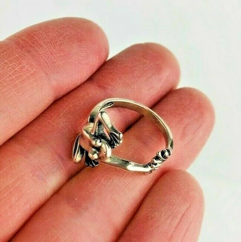 Kabana Frog Ring Sterling 925 Silver Vintage Size 6.25 Signed   *La144