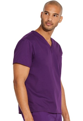 Dickies Scrubs 83706 V Neck Unisex Scrub Top Dickies EDS Eggplant - Picture 2 of 5