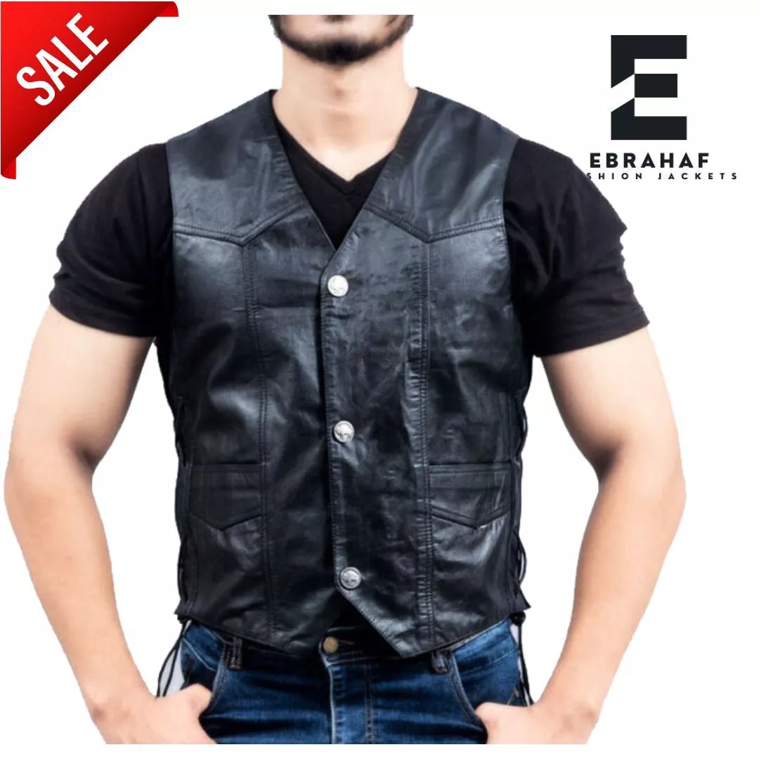 Leather motorcycle hotsell vest for sale