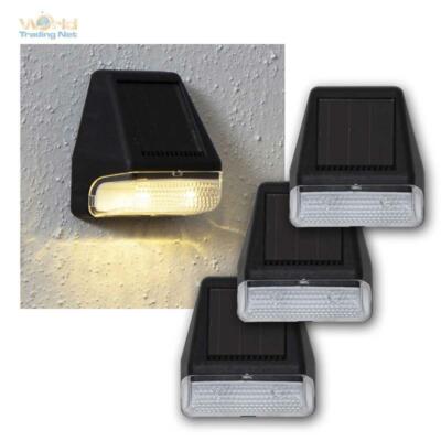 dezente kleine Solar Wandleuchten ''Wall Mini'' im 3er Set warmweiß LED Wandlampen
