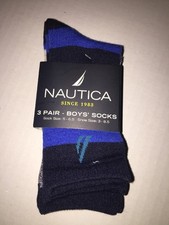 Brand New- Nautica 3 Pair Boys Socks Size 3c-8.5c