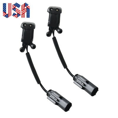 New 2x Windshield Washer Dual Inlet Nozzle Heated for 01-03 BMW 530i 3.0L