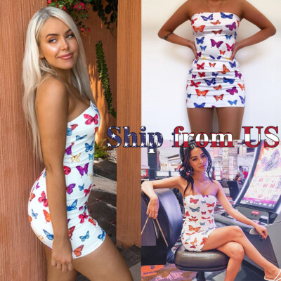Summer Beach One Piece Tube Top Dress 