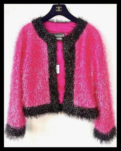 Nuovo Moschino 2015 2016 Rosa Ecopelliccia Glitter Giacca 38 40 42 4 6 8 Cappotto Top S M - Foto 20 di 21