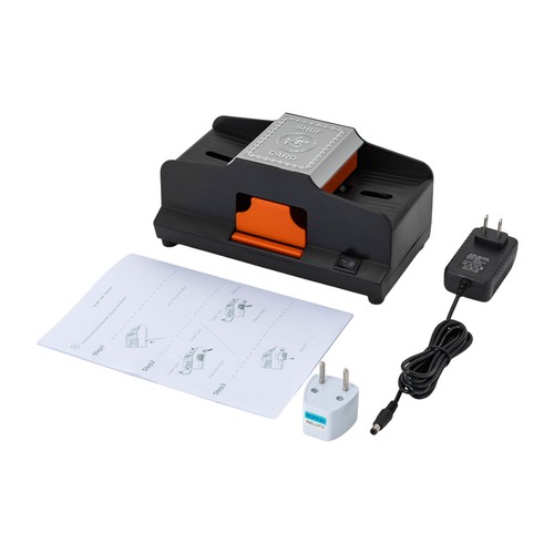 Mezclador de cartas profesional Mezcla de 2 barajas Poker Mezclador de cartas eléctrico Negro - Imagen 5 de 24