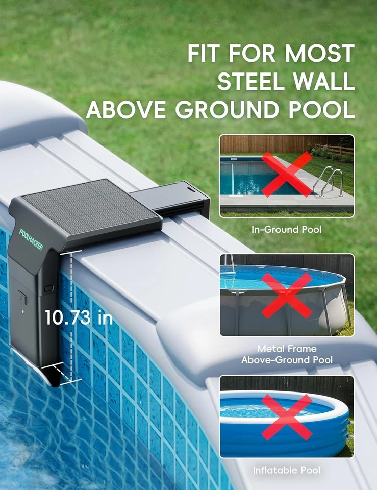 Solar Pool Lights Only for Steel Wall Above Ground Pool, 10-Color 4-Mode LED ... - Image 2 of 4