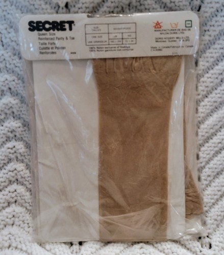Vintage Pantyhose Secret Reinforced Panty And Toe Color Skintone One Size Queen - Picture 3 of 4