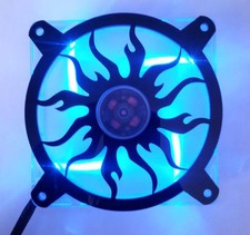 Custom 120mm BLAZING SUN 1 Computer Fan Grill Gloss Black Acrylic Cooling Cover