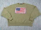 Polo Ralph Lauren Sweatshirt Womens Extra Small Olive USA Flag Casual Jumper