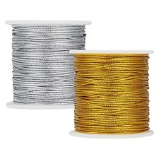 109 Yards 1.5mm Christmas Metallic Cord Braided Beading Cords Thread String M...