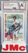 1984 Topps Darrell Evans On-Card Auto - Authenticated Slab #325 (AU) - SF Giants