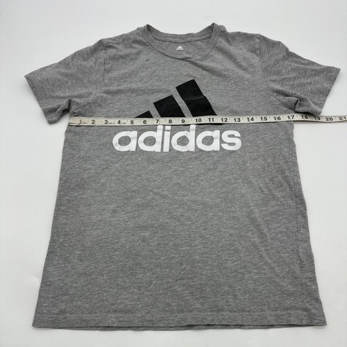 Adidas T-Shirt Youth Boy Large Graphic Print Logo Grey..#26716 - Picture 5 of 7