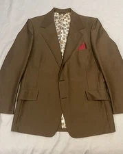 Curlee Vintage Suit Men’s 48 Chest Jacket 42x34 Pants ~Amazing 1970s Suit~