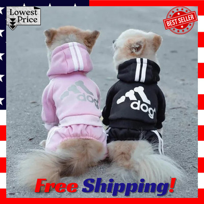4 Leg Pet Dog Clothes Cat Puppy Coat Sports Hoodies Warm Sweater Jacket Clothing