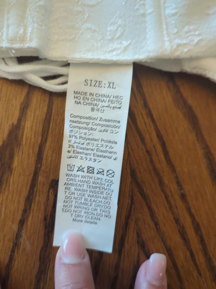 Corsé con cordones para mujer en la parte delantera y trasera de encaje blanco, talla XL Foto 3 de 3