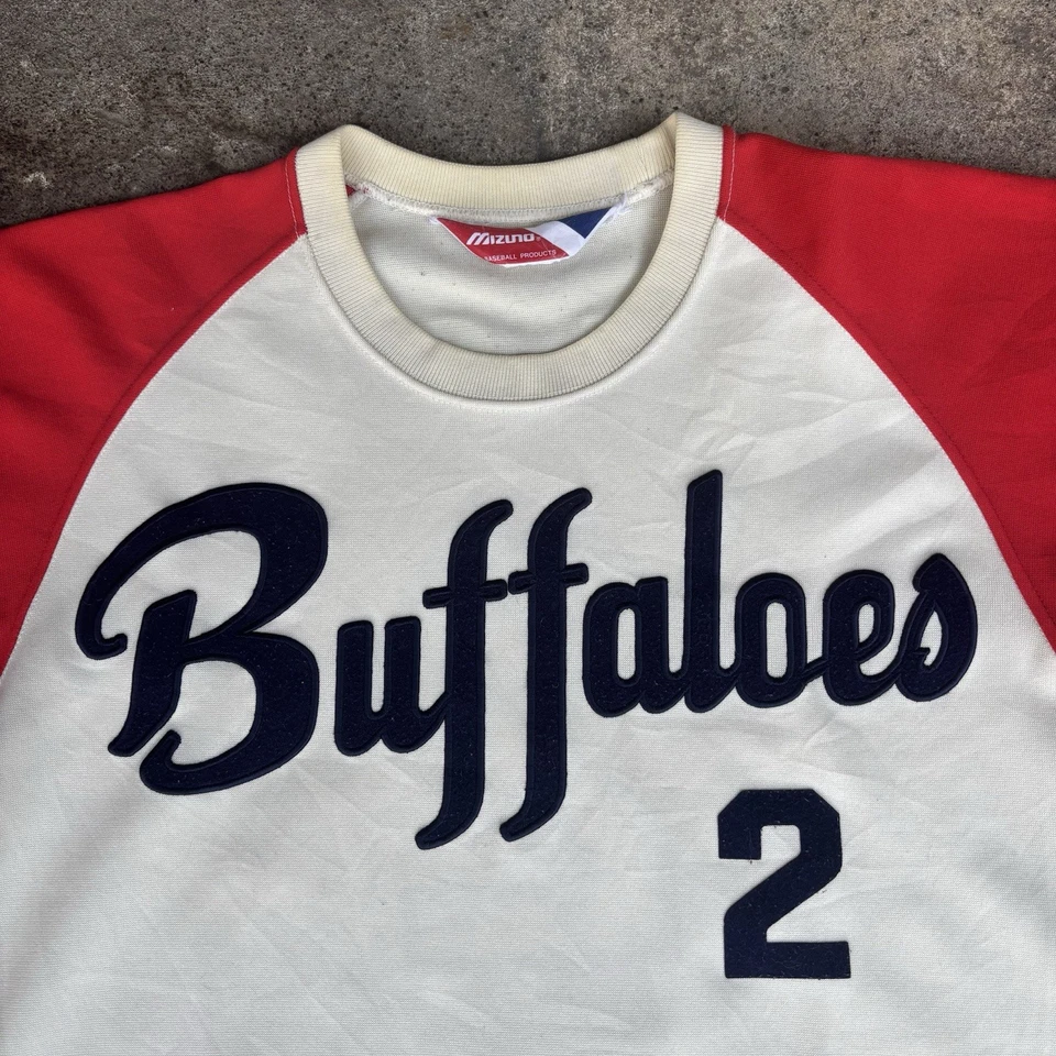 Camiseta de béisbol Mizuno vintage años 90 de Osaka Kintetsu Buffaloes Japón RARA Foto 3 de 4