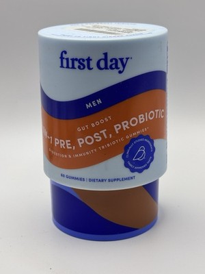 First Day Men Gut Boost 3in1 Pre, Post,Probiotic - Exp 4/26 - 60 Gummies