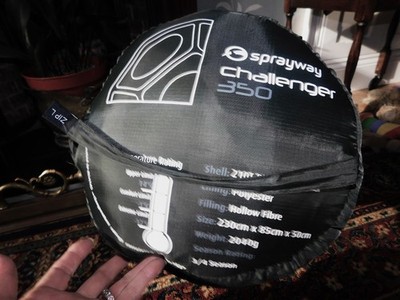 SPRAYWAY CHALLENGER 350 SCHLAFSACK ERWACHSENE SCHWARZ 230 X 85 X 50 CM IN TRAGETASCHE