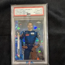 2020 Topps Chrome Sapphire Formula 1 - F1  Carlos Sainz #8 (RC) PSA 9 / Auto Aut