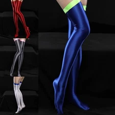 For Daily Use High Stockings Shiny Stockings High Elasticity Solid Color